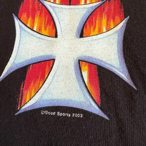 Vintage West Coast Choppers Longsleeve T-Shirt Size XL Jesse Biker Flames Y2K - Picture 5 of 6